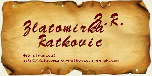 Zlatomirka Ratković vizit kartica